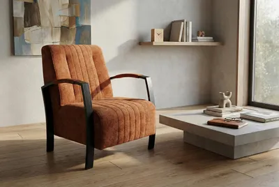 Produktbild von Eleganter Sessel Looft sepia mit Federkern – Ergonomisch & Wasserabweisend – Modernes Design für Wohnzimmer & Büro