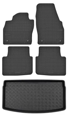 Image de Tapis en caoutchouc + bac de coffre pour Audi A1 II (GB) 2018- (hayon, plancher bas) – 5 pièces, noirs, sur mesure