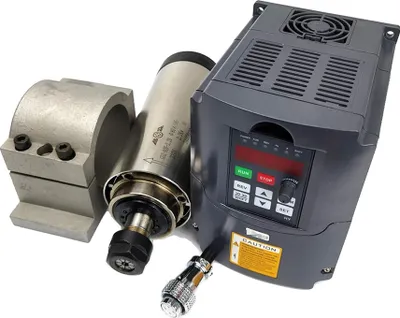 Produktbild von 2,2 kW ER20 Spindelmotor, luftgekühlt, präzise Betriebsdrehzahl 10-24000 U/min, Set 2