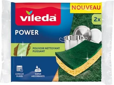 Image de éponges Power Vileda X2 Nettoyage Puissant Et Non-abrasif - Fhp Vileda