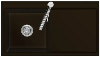 Produktbild von Spüle KeraDomo MERA 90 Siena Becken links mit Handbetätigung