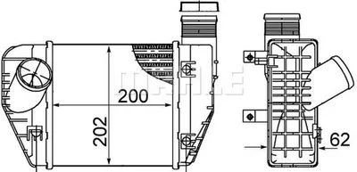 Produktbild von MAHLE CI 423 000S Ladeluftkühler LLK für AUDI A6 Avant (4F5, C6) Turbo Intercooler