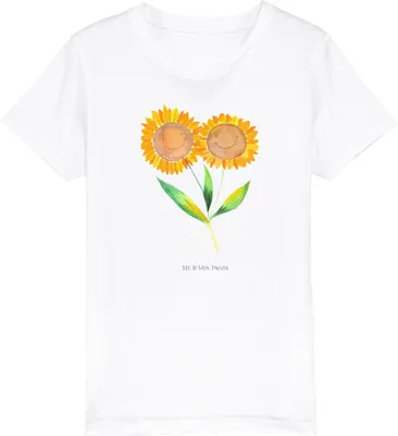 Produktbild von Mr. & Mrs. Panda Kleinkinder T-Shirt Blume Sonnenblume 7-8 Jahre (122/128) - Weiß - Geschenk, Kindershirt, Freundin, Garten, Kurzarm Kinder, Sonnenblumen, Kinder-T-Shirt