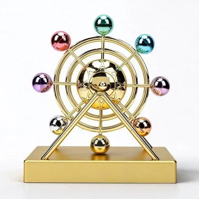 Produktbild von Kinetische Kunst Perpetual Motion Windmühle - Drehen Balance Kugeln - Beruhigende Schreibtisch Dekoration - m-shop