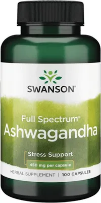 Produktbild von Ashwagandha 450 mg 100 kapseln Swanson Health Products