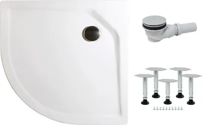 Produktbild von Duschwannen Komplettset SCHULTE ExpressPlus 90 x 90 x 3.5 cm Viertelkreis Radius 550 mm weiß glänzend EP20077 04