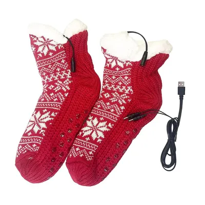 Produktbild von USB-Heizsocken, tragbare Warmhaltesocken für Damen und Herren, ideal für Winter, Camping, Wandern, Radfahren, Motorrad, Angeln und Spaziergänge