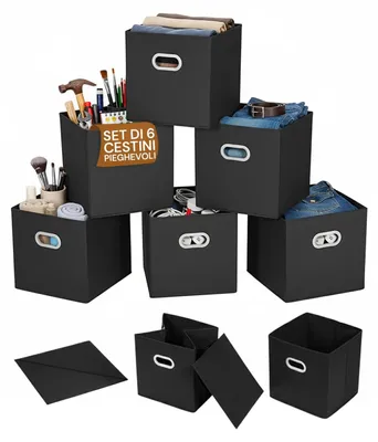 Image de Lot de 6 boîtes de rangement pliables pour vêtements