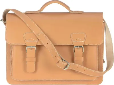 Produktbild von Ruitertassen Aktentasche Leder 2 Fächer (A4 Format) Lehrertasche 38cm Schultasche Businesstasche natur braun 2140-10
