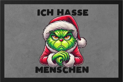 Produktbild von Ich Hasse Menschen Fußmatte Weihnachtsmuffel Sarkasmus Anti-Weihnachten Geschenkidee