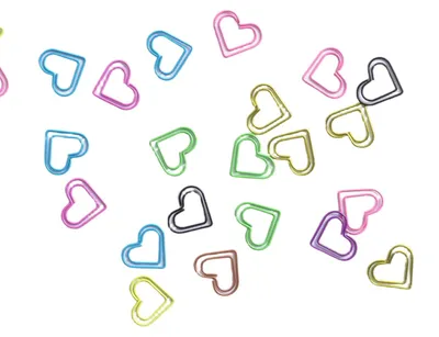 Productafbeelding van 100 Stuks Hartvormige Paperclips voor Notities en Documenten