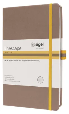 Productafbeelding van SIGEL LS103 Notitieboek Linescape, ongeveer A5 formaat, 176 pagina's, hardcover, geruit, 80 g/m², bruin
