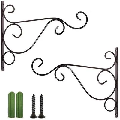 Immagine prodotto di Supporto da parete in metallo a doppia ala - 20 x 25 cm - per vasi da fiori