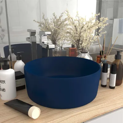 Produktbild von s Waschbecken Rund Matt Dunkelblau 40x15 cm Keramik , Waschbecken Design 2024