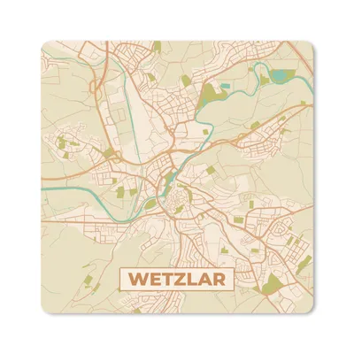 Produktbild von MuchoWow® Mauspad Mousepad Wetzlar - Karte - Vintage - Stadtplan 20x20 cm - Mousepads - Maus Mat - Pad - Mausunterlage - Desk Mat - Bureauartikeln