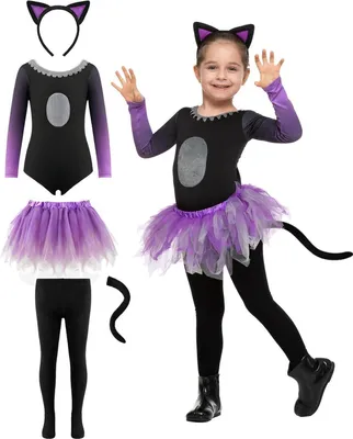 Produktbild von Spooktacular Creations Halloween Katzen Kostüm Mädchen Lila Schwarz 3T
