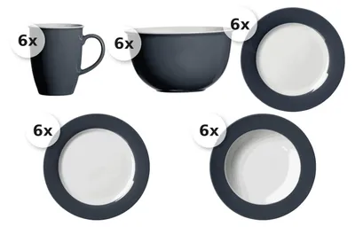 Produktbild von Kombiservice 30 tlg. Doppio anthrazit