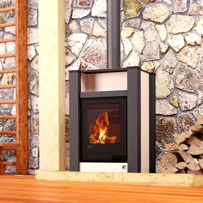 Produktbild von HS FLAMINGO Kaminofen AQUAFLAM VARIO LEND 11/7 kW - creme
