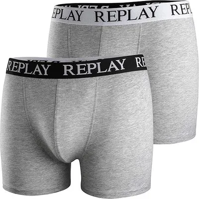 Immagine prodotto di Replay Basic Cuff Intimo 2 pezzi Taglia M Grigio Melange Nero/Bianco