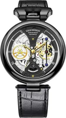 Obrázek produktu pro Hodinky LIGE HA-29525 - Elegantní Černé Pánské Hodinky KP29525
