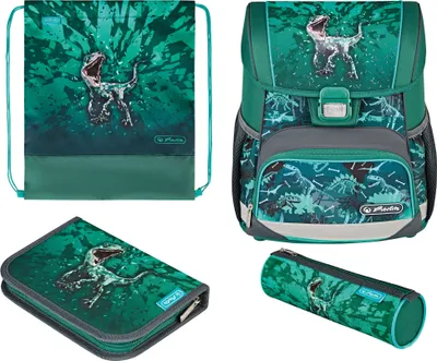 Produktbild von herlitz Schulranzen-Set Loop Plus Green Rex Kunstfaser grün