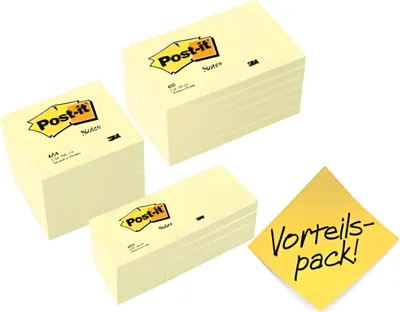Produktbild von Post-it-Haftnotiz 6546-6556+65312 100Bl. sortiert gelb 24St.
