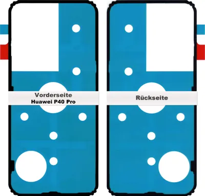 Produktbild von Huawei P40 Pro Akkudeckel Klebefolie Kleber Backcover Rahmen Adhesive Dichtung Batterie Glue