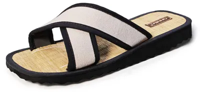 Produktbild von CINNEA® »CALI« Wellness-Zimtsandaletten mit Kreuzriemen, mit Zimt gegen Fußschweiß und Fußgeruch, Binseninnensohle gegen Hornhautneubildung, Hausschuhe beige Größe 40/41