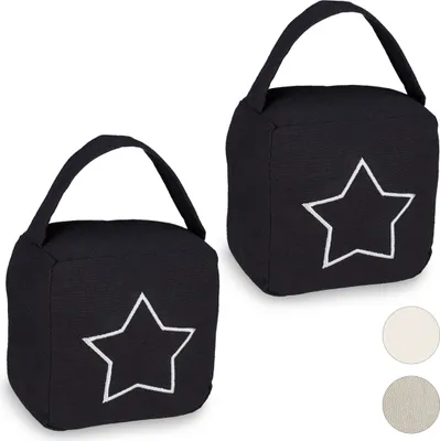 Produktbild von relaxdays 2 x Türstopper Sack Stern schwarz
