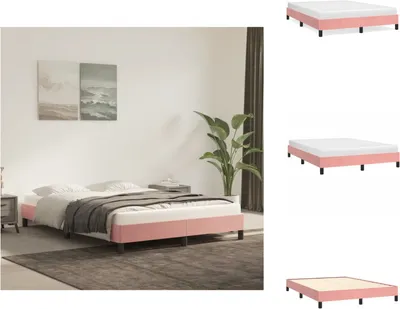 Produktbild von vidaXL Bettgestell Rosa 140x190 cm Samt -  Betten & Bettgestelle