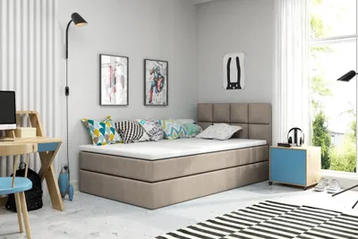Produktbild von VELAR Boxspringbett mit bettkasten "OLAF", 100 cm, BEIGE