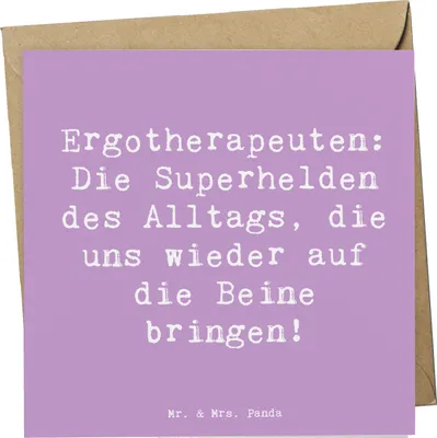 Produktbild von Mr. & Mrs. Panda Grußkarte Spruch Ergotherapeutin Superhelden - Lavendeltraum - Geschenk, des Alltags, Beruf, Berufsliebe, Rehabilitation, Berufsalltag, Geduld, faltkarte