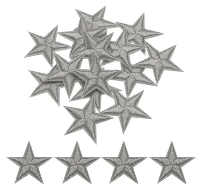 15 Stick-Sterne, 2,9 cm, dunkelgrau, zum Aufbügeln oder Nähen