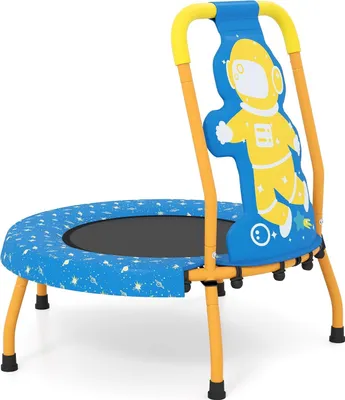 Image de Trampoline d'intérieur pour enfants avec poignée, 71 cm, thème astronaute