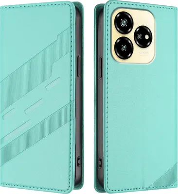 Produktbild von Hülle für ZTE Axon 60 Lite, Kunstleder Brieftaschen Handyhülle mit Kartenfach und Standfunktion Türkis