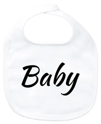 Produktbild von Huuraa Baby Lätzchen Baby Schriftzug White Klettverschluss  Baumwolle Latz Geschenkidee