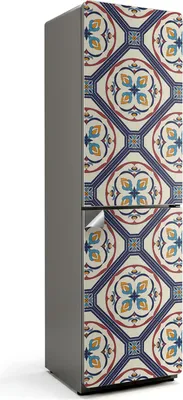 Produktbild von Muster mit Wassermotiven – Kühlschrank Aufkleber – Klebefolie Kühlschrank – Kühlschrank Nachbildung – Kühlschrankfolie selbstklebend – Küchen Nachbildungation – 60x205 cm