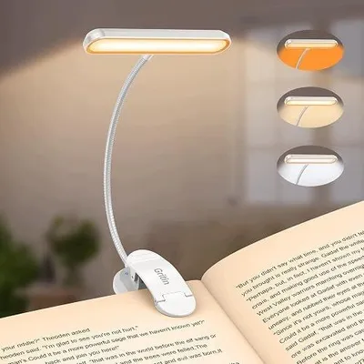 Zdjęcie produktu dla Lampka do czytania LED ładowalna USB 19 diod 3 kolory 5 jasności