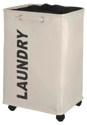 Immagine prodotto di WENKO cesto raccoglitore per la biancheria, organizzatore per il bagno 79 L borsa cassapanca Quadro Beige