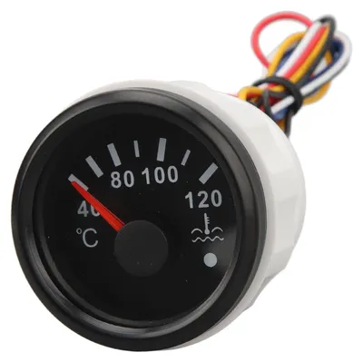 Obrázek produktu pro 52mm teploměr vody, 40–120 °C, 9–32 V DC, ručičkový teploměr vody s podsvícením pro obytná vozidla, jachty a rybářské lodě, černý ciferník, černý rámeček