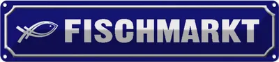 Produktbild von vianmo Blechschild 10x46 cm Fischmarkt Hofladen Marktstand Laden