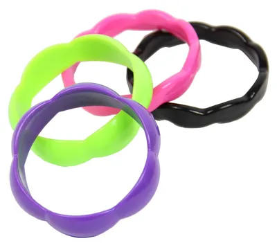 Produktbild von 80er Neon Armreif Set 4 teilig