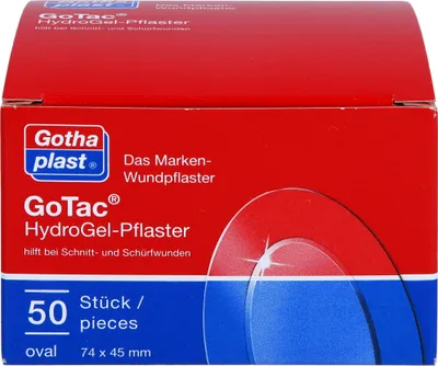 Produktbild von GoTac Hydro Gel-Pflaster 74x45 mm oval, 50 St. Pflaster