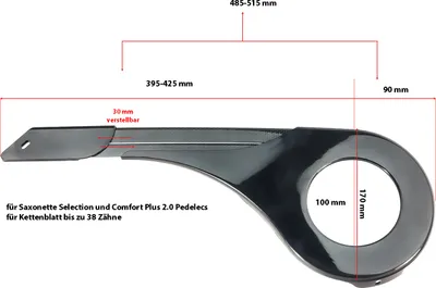 Produktbild von Fahrrad Kettenschutz Rahmen Schutz Saxonette Selection Comfort Plus 2.0 Verstellbar schwarz