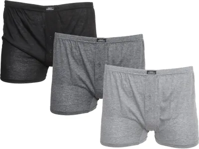 Produktbild von Pánské boxerky Tom Franks, jednobarevné, balení 3 ks 557 (M) (černá/šedá)