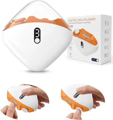 Obrázek produktu pro Elektrické nůžky na nehty, 3 v 1 – automatické stříhání a broušení, 3 rychlosti, pro kojence, děti, dospělé a seniory – oranžové