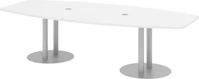 Produktbild von bümö Konferenztisch mittel KT28 - Nachbildung: Weiß, tischfuss: Säule in Silber