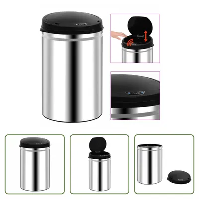 Image de The Living Store Poubelle automatique à capteur 30 L acier inoxydable
