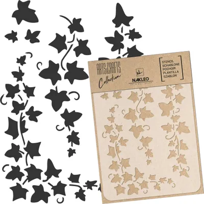 Produktbild von Malschablone für Handwerk A5 15x21cm, Hängende Efeu Rebe Muster, Wiederverwendbare Kunststoff DIY & Scrapbooking Zeichenschablone
