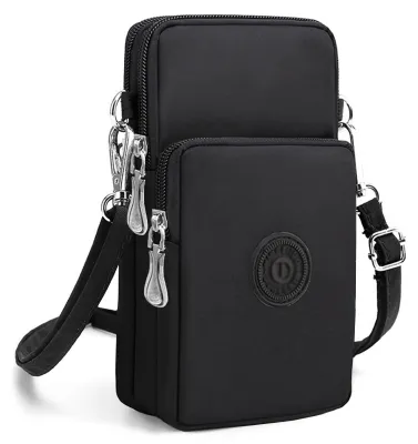 Imagen del producto de Bolsa bandolera de nylon impermeable, con cierre de cremallera, para teléfonos móviles